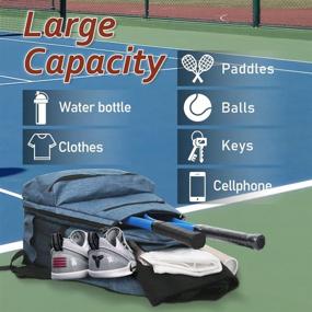 img 3 attached to Durable Tennis Backpack for Men and Women - Carry Racquets for Racquetball, Squash, Badminton, Pickleball, and More Travel Sport Accessories