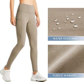 img 2 attached to 🏔️ Willit Women's Fleece Lined Leggings: Water Resistant Thermal Pants for Winter Hiking, Yoga, and Running