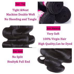 img 2 attached to 🏾 10A Grade Brazilian Body Wave Human Hair Bundle - 30inch Natural Black Hair - 100% Unprocessed Virgin Brazilian Body Wave Hair