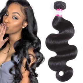 img 4 attached to 🏾 10A Grade Brazilian Body Wave Human Hair Bundle - 30inch Natural Black Hair - 100% Unprocessed Virgin Brazilian Body Wave Hair