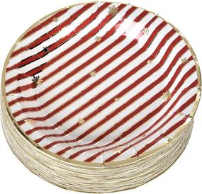 img 2 attached to 🎄 Elegant Christmas Paper Plates and Napkins for 50 Guests: Gold Foil and Red Holiday Party Disposable Dinnerware Set