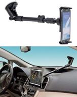 versatile windshield mount for samsung galaxy z s21 s20 s10 s9 & more – securely holds phones & tablets with 5-8” screens – anti-vibration & swivel cradle arm extension logo
