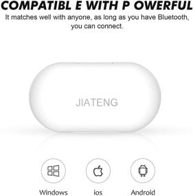 img 1 attached to 🎧 Беспроводные наушники JT205 White Bluetooth: Спортивные наушники In-Ear 5.0 с мини-кейсом для зарядки, сенсорным управлением, зарядкой через USB-C, режимами Twin & Mono, 24 часа воспроизведения