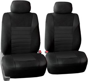 img 2 attached to 🚗 FH Group Black Universal Car Seat Cover FB068BLACK115 - Premium 3D Air Mesh Design – Airbag & Rear Split Bench Compatible!