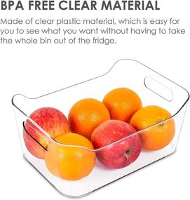 img 2 attached to 🧊 Vtopmart Refrigerator Organizer (8 Pack) - Clear Plastic Bins with Handle for Freezer, Cabinet, Cupboard - Kitchen Pantry Organization and Storage, BPA Free