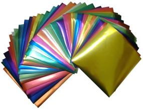 img 1 attached to Vibrant Metallic Foil Color Origami Folding Paper Set - 90 Sheets