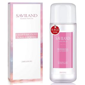 img 4 attached to 💅 Saviland Professional Non-Acetone Nail Polish Remover 8.45oz - Quick Remove Liquid for Natural Nails, Gel Polish, Acrylics, Dip Nails, Sculptured Nails