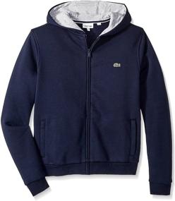 img 1 attached to Lacoste Kids Sport Hooded Fleece Sweatshirt: Stylish and Functional Outerwear for Active Children