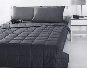 img 2 attached to 💤 TONGDADA California King Size Weighted Blanket, 90x108, 40lbs, Ideal for Couples, Designed for Heavyweight Enthusiasts, High-Quality Cotton Material with Glass Beads, Dark Grey