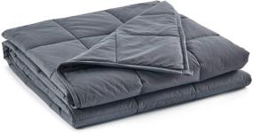 img 4 attached to 💤 TONGDADA California King Size Weighted Blanket, 90x108, 40lbs, Ideal for Couples, Designed for Heavyweight Enthusiasts, High-Quality Cotton Material with Glass Beads, Dark Grey