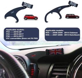 img 1 attached to PGONE Union Jack Flag Style Smartphone Holder for Mini Cooper R55 📱 R56 – Cradle Rotatable Clip, 3.5-5.5 Inch Phone – 1 Pack (Black & Grey)