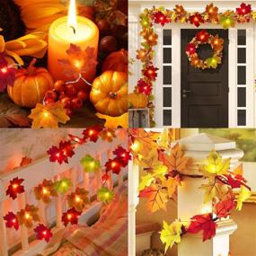 img 2 attached to 🍁 2Pcs Thanksgiving Fall Home Decor Maple Leaf Light with 40 Lights, Unique 5 Vivid Colors Fall Leaf Garland Twinkle Decorative Hanging Lights for Indoor Outdoor Home Fall Party Decorations - improved for SEO