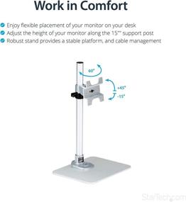 img 1 attached to 🖥️ StarTech.com Single Monitor Stand - Adjustable, Supports 12''-34'' Monitors - Premium VESA Mount Stand - Silver (ARMPIVSTND)