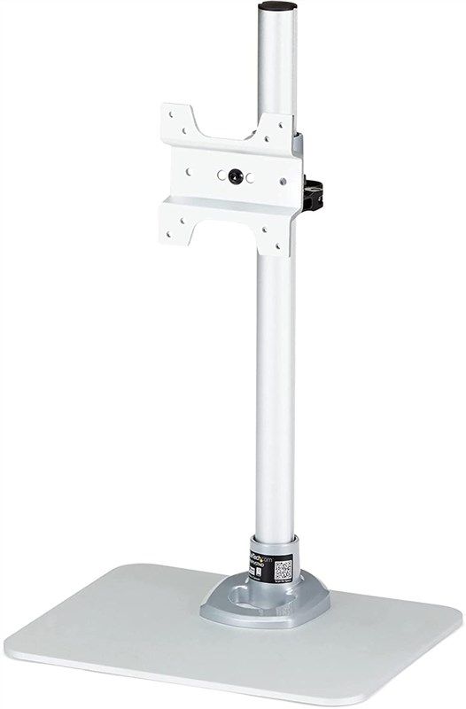  Single Monitor Stand Freestanding 27-43 Inch Monitor Arm Curved  Screen Monitor Mount Tempered Glass Base Adjustable Motion Tilt -15° to 10°  Swivel ±45° Rotation 360° Weight Capacity 77lbs HT05B-003 : Electronics