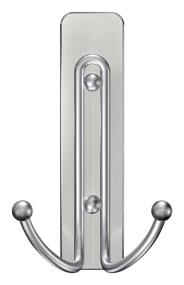 img 3 attached to Satin Nickel Double Bath Hook - Command 2-Hooks with 2 Large Water-Resistant Strips