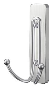 img 2 attached to Satin Nickel Double Bath Hook - Command 2-Hooks with 2 Large Water-Resistant Strips