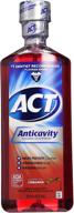 🥛 act alcohol free cinnamon fluoride rinse - 18 fl oz (pack of 2): an effective anticavity solution logo