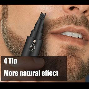 img 1 attached to 🧔 MIKEBE Black Beard Pencil Filler Kit for Men - Water Proof, Long Lasting & Natural Coverage - Ideal Gift for Boyfriend, Husband, Father - Includes Bristle Brush