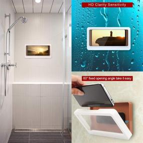 img 1 attached to 🚿 DINAPENTS Shower Phone: Convenient and Stylish Shower Phone Holder with Wall Mount and Touchable Screen Case