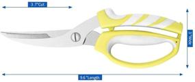 img 3 attached to Premium Heavy Duty Kitchen Scissors, 2-Pack Multipurpose Stainless Steel Shears for Cooking Chicken, Poultry, Fish, Meat, Herbs