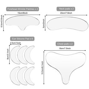 img 2 attached to Set of 12 Reusable Silicone Chest Pads, Neck Pads, Forehead Pads, Cleavage Pads, and Eye Pads for Better Skin Care - Ideal for Women and Girls