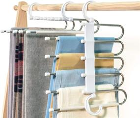 img 4 attached to Furmenic Hangers Non Slip Organizer Trousers Storage & Organization