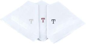 img 4 attached to 🧦 Initial Men's Accessories - Boxed Initial Cotton Handkerchiefs