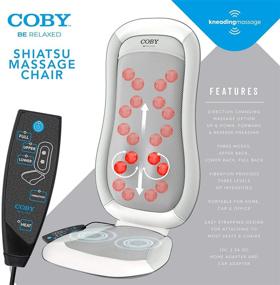 img 2 attached to 🌟 Coby Shiatsu Massage Cushion with Heat for Full Body Pain Relief - Deep Tissue Kneading Therapeutic Chair Pad for Back, Shoulder, Waist & Thighs, Soft 3D Rolling Balls & Vibrating Seat