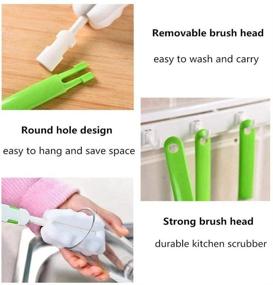 img 1 attached to 🧽 4-Piece INVODA Bottle Brush Set - Long Sponge Cleaning Brushes for Bottles, Baby Bottle Cleaner Brush, Nipple Brush