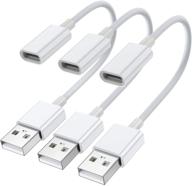 🔌 3-пак usb c female к usb male адаптер, type c к usb a зарядное устройство адаптер, совместим с iphone 11 12 pro max, ipad 2018, samsung galaxy note 10, s20 plus, s20+, ultra, google pixel 4, 3 xl (белый) логотип