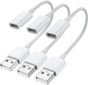 img 4 attached to 🔌 3-пак USB C Female к USB Male Адаптер, Type C к USB A Зарядное устройство Адаптер, Совместим с iPhone 11 12 Pro Max, iPad 2018, Samsung Galaxy Note 10, S20 Plus, S20+, Ultra, Google Pixel 4, 3 XL (Белый)