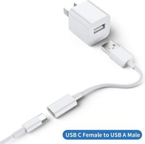 img 2 attached to 🔌 3-пак USB C Female к USB Male Адаптер, Type C к USB A Зарядное устройство Адаптер, Совместим с iPhone 11 12 Pro Max, iPad 2018, Samsung Galaxy Note 10, S20 Plus, S20+, Ultra, Google Pixel 4, 3 XL (Белый)