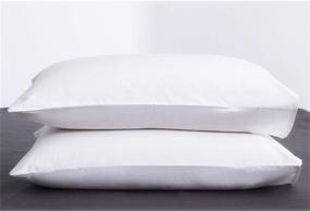 img 1 attached to 🛏️ Hotel-Quality Premium Cotton Pillowcases - 300 Thread Count Pure Natural Cotton Fabric - Soft & Durable Queen Size Pillowcases - White (20"x30")