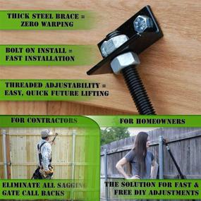 img 1 attached to 🔒 Enhance Your Outdoor Space with True Latch Telescopic Gate Brace - Versatile Wood Privacy Fence Anti Sag Kit - Extends from 40" to 74" - Premium Gate Hardware Kit for Yard Wooden Fence Gates - 1 PATENTED USA Made Brace