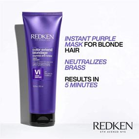 img 2 attached to Маска для волос Redken Color Extend Blondage Express Anti-Brass: Оптимальный тонер для выделенных волос блонд - Ультра-пигментированная фиолетовая маска для волос
