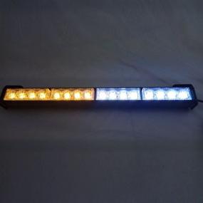 img 4 attached to 🚨 Wecade 18" 16 LED Emergency Traffic Advisor Strobe Light Bar - Amber/White | High Visibility Vehicle Warning Light