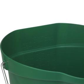 img 3 attached to 🪣 Vikan 56862 Green Plastic Round Heavy Duty Pail with Stainless Steel Handle, 3 Gallon Capacity