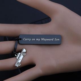 img 1 attached to 🎸 TIIMG Carry On My Wayward Son Keychain - Inspirational Father Gift for Fans