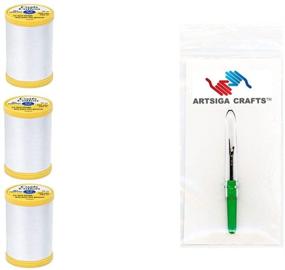 img 1 attached to 🧵 Coats & Clark General Purpose Pure Egyptian Cotton Thread 3-Pack, 225 Yards Each - White Bundle with Crafts Seam Ripper