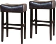 🪑 brown leather backless barstools - set of 2 from christopher knight home portman логотип