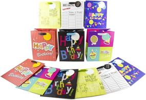 img 2 attached to 🎁 Stylish Set of 12 Small Designer Birthday Gift Bags: 9.5" × 7.75" × 4.75