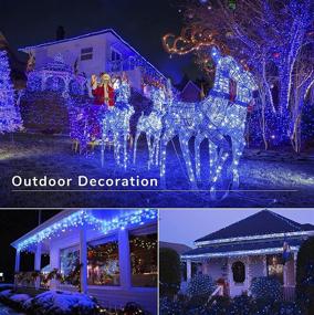 img 1 attached to 🎄 DUOBOBO Christmas Fairy String Lights - 200 LEDs, 75FT, Waterproof Indoor/Outdoor Decoration for Halloween, Christmas Tree, Patio Yard, Party, Bedroom - Blue (8 Modes)