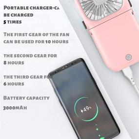 img 3 attached to 🌬️ Portable Hands-Free Neck Fan: Quiet Personal Fan with USB Rechargeable 3000mAh Power Bank - Perfect for Travel, Sports, Home & Office