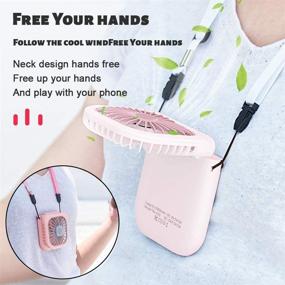 img 2 attached to 🌬️ Portable Hands-Free Neck Fan: Quiet Personal Fan with USB Rechargeable 3000mAh Power Bank - Perfect for Travel, Sports, Home & Office