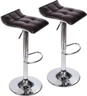 🪑 brown pu leather barstools - set of 2 adjustable swivel gas lift barstools with chrome base логотип