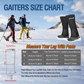 img 3 attached to QTECLOR Leg Gaiters: Waterproof Snow Boot Gaiters for Outdoor Activities