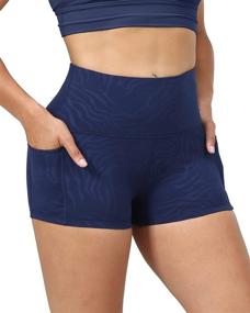 img 3 attached to 🩳 CHRLEISURE Women's High Waisted Spandex Yoga Shorts with Pockets - 3 Pack, Ideal Workout Booty Shorts