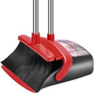 the ultimate broom and dustpan combo for effective floor cleaning - dust pan and broom set with teeth, perfect for home, kitchen, lobby cleaning - long handle, upright standing, heavy duty indoor and outdoor use logo