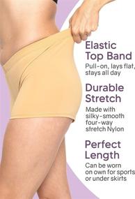 img 1 attached to 🩳 Stretch is Comfort Women's Teamwear Booty Shorts, Nylon/Spandex Blend