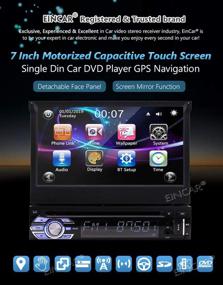 img 3 attached to 🚗 Улучшите свой автомобильный опыт с автомагнитолой EINCAR Single 1 Din: Bluetooth, 7-дюймовый емкостной сенсорный экран, GPS-навигация, DVD-плеер/CD-плеер и многое другое!